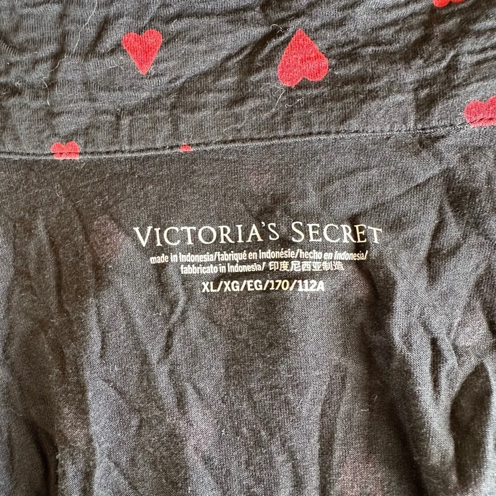Victoria’s Secret Black & Red Hearts Button Down Modal Short Pajama Sleep Set XL - Picture 4 of 13